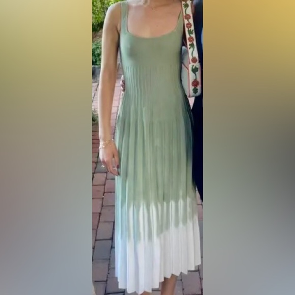 πΊπHPππΊ NWT Staud Ellison Midi Dress Jade Tie Dye πRareπ - Picture 7 of 16